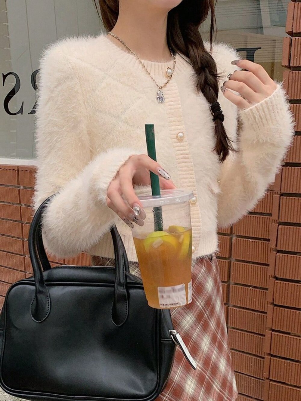 Khaki Casual Women's Slim Fit Long Sleeve Cropped Sweater Top